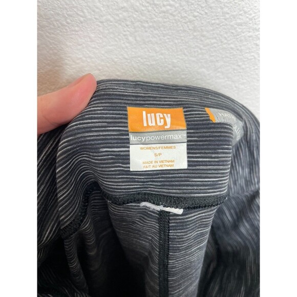 Lucy Small Powermax Hatha Capri Leggings Black Spacedye Low Rise Stretch - Picture 6 of 7